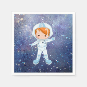 宇宙飛行士の少年宇宙空間 スタンダードカクテルナプキン