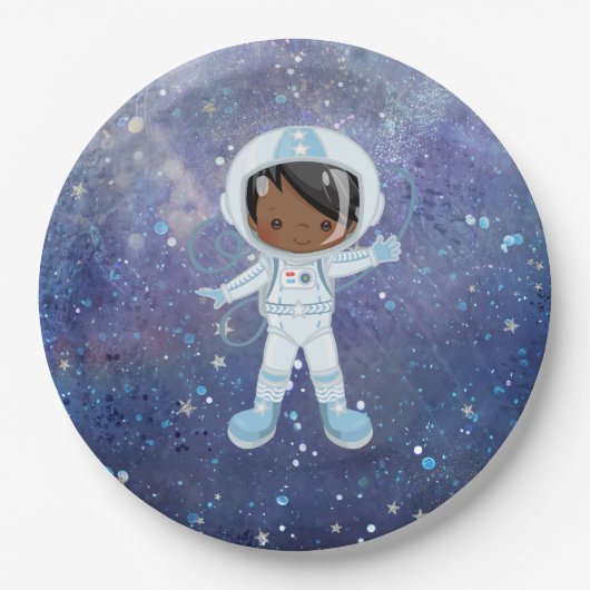 宇宙飛行士の少年宇宙空間 ペーパープレート (正面)