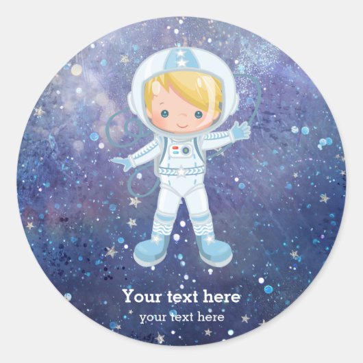 宇宙飛行士の少年宇宙空間 ラウンドシール (正面)