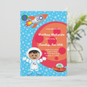 宇宙飛行士の少年誕生日テーマ 招待状 (スタンド正面)