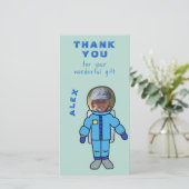 宇宙飛行士の少年　ありがとう　顔を入れてください サンキューカード (スタンド正面)