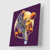 宇宙飛行士の広場壁時計 スクエア壁時計 (傾斜)