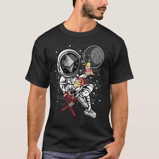 宇宙飛行士の引退Ethereum Ethコイン月へ Tシャツ (正面)