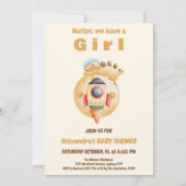 宇宙飛行士の恐竜の赤ちゃんシャワー 招待状 (正面)