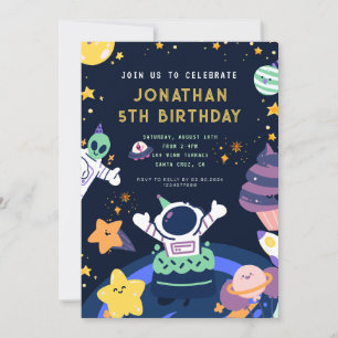 宇宙飛行士の惑星宇宙ボーイ誕生日 招待状