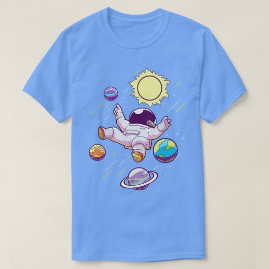 宇宙飛行士の惑星宇宙銀河系 Tシャツ (デザイン正面)
