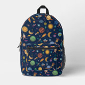 宇宙飛行士の惑星宇宙、新学期キッズ プリントバックパック (正面)