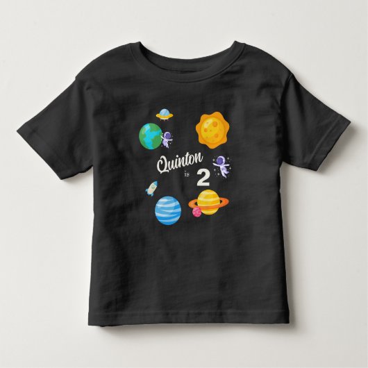 宇宙飛行士の惑星2nd誕生日 トドラーTシャツ (正面)