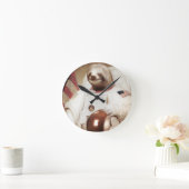 宇宙飛行士の投球 ラウンド壁時計 (ホーム)