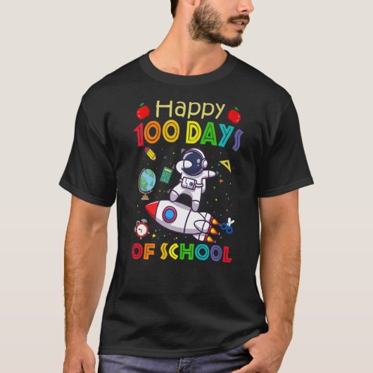 宇宙飛行士の日100人の幸せな子供 Tシャツ (正面)