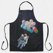 宇宙飛行士の星と宇宙のカラフル風船 エプロン (正面)