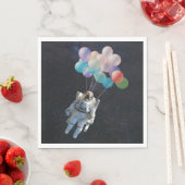 宇宙飛行士の星と宇宙のカラフル風船 スタンダードランチョンナプキン (インサイチュ)