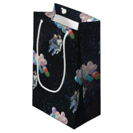 宇宙飛行士の星と宇宙のカラフル風船 スモールペーパーバッグ