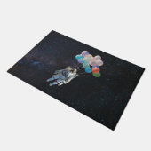 宇宙飛行士の星と宇宙のカラフル風船 ドアマット (アングル)