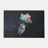 宇宙飛行士の星と宇宙のカラフル風船 ドアマット (正面)
