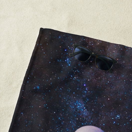 宇宙飛行士の星と宇宙のカラフル風船 ビーチタオル (インサイチュ)