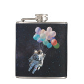 宇宙飛行士の星と宇宙のカラフル風船 フラスク (正面)