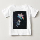 宇宙飛行士の星と宇宙のカラフル風船 ベビーTシャツ (正面)