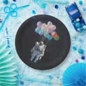 宇宙飛行士の星と宇宙のカラフル風船 ペーパープレート (パーティー)