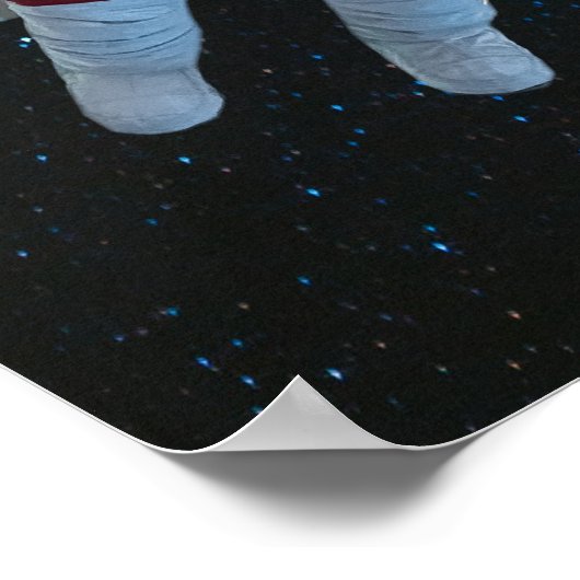 宇宙飛行士の星と宇宙のカラフル風船 ポスター (角)