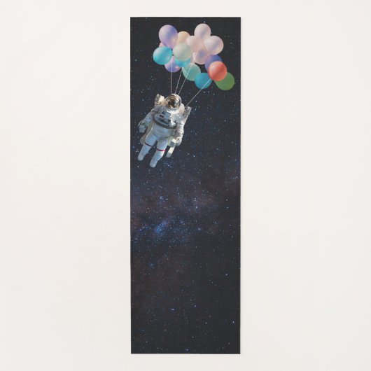 宇宙飛行士の星と宇宙のカラフル風船 ヨガマット (正面)