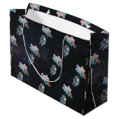 宇宙飛行士の星と宇宙のカラフル風船 ラージペーパーバッグ (裏面アングル)