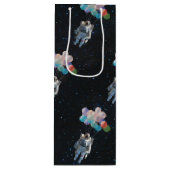 宇宙飛行士の星と宇宙のカラフル風船 ワインギフトバッグ (正面)