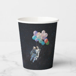 宇宙飛行士の星と宇宙のカラフル風船 紙コップ