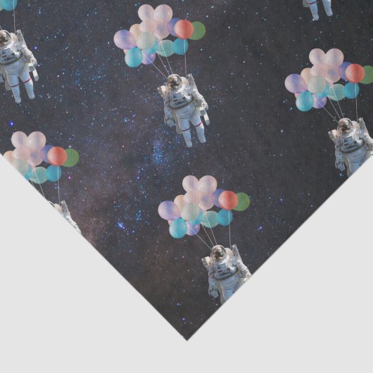 宇宙飛行士の星と宇宙のカラフル風船 薄葉紙 (詳細)