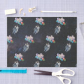 宇宙飛行士の星と宇宙のカラフル風船 薄葉紙 (クラフト)