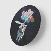 宇宙飛行士の星と宇宙カラフル気球 ラウンド壁時計 (傾斜)