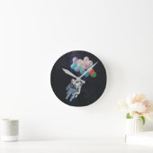 宇宙飛行士の星と宇宙カラフル気球 ラウンド壁時計 (ホーム)