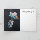 宇宙飛行士の星と宇宙球おめでとう カード (内部)