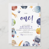 宇宙飛行士の最初の太陽一周誕生日 招待状 (正面)