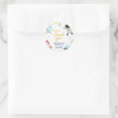 宇宙飛行士の最初の旅の誕生日パーティー ラウンドシール (バッグ)