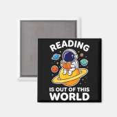 宇宙飛行士の本を読むことはこの世界から抜け出す マグネット (正面/裏面)