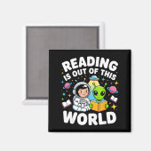 宇宙飛行士の本を読むのはこの世のものとは思えない マグネット (正面/裏面)