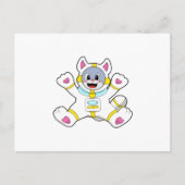 宇宙飛行士の格好をした猫 ポストカード (正面)