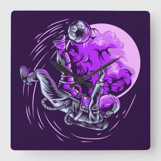 宇宙飛行士の正方形の壁時計 スクエア壁時計 (正面)