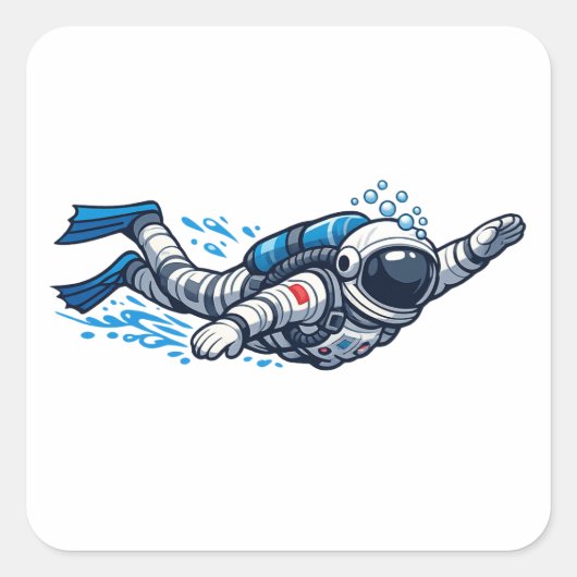 宇宙飛行士の水泳 スクエアシール (正面)