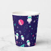 宇宙飛行士の漫画柄パターン 紙コップ (裏面)