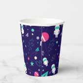 宇宙飛行士の漫画柄パターン 紙コップ (右)