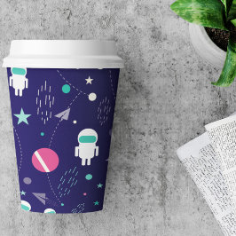 宇宙飛行士の漫画柄パターン 紙コップ
