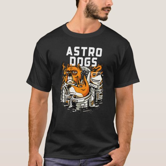 宇宙飛行士の犬の子犬ブラックコルギ Tシャツ (正面)