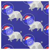 宇宙飛行士の犬の醜いクリスマスサンタ ファブリック (見本)