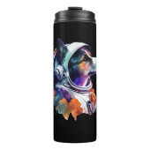 宇宙飛行士の犬宇宙かわいい犬子供へ恋人の男性と タンブラー (正面)