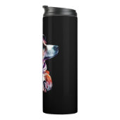 宇宙飛行士の犬宇宙かわいい犬子供へ恋人の男性と タンブラー (回転右)