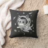 宇宙飛行士の猫が可愛い宇宙 クッション (ブランケット)