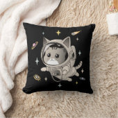 宇宙飛行士の猫が可愛い宇宙 クッション (ブランケット)