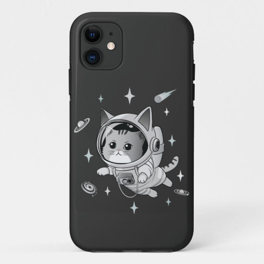 宇宙飛行士の猫が可愛い宇宙 Case-Mate iPhoneケース (裏面)
